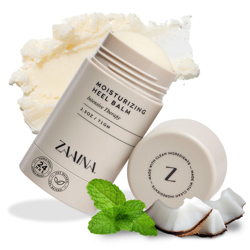 ZAAINA Intensive Heel Balm Stick  Moisturizing Natural Foot Balm for Cracked Heels with Shea Butter Tea Tree Peppermint and Avocado Oil  25oz TwistUp Tube